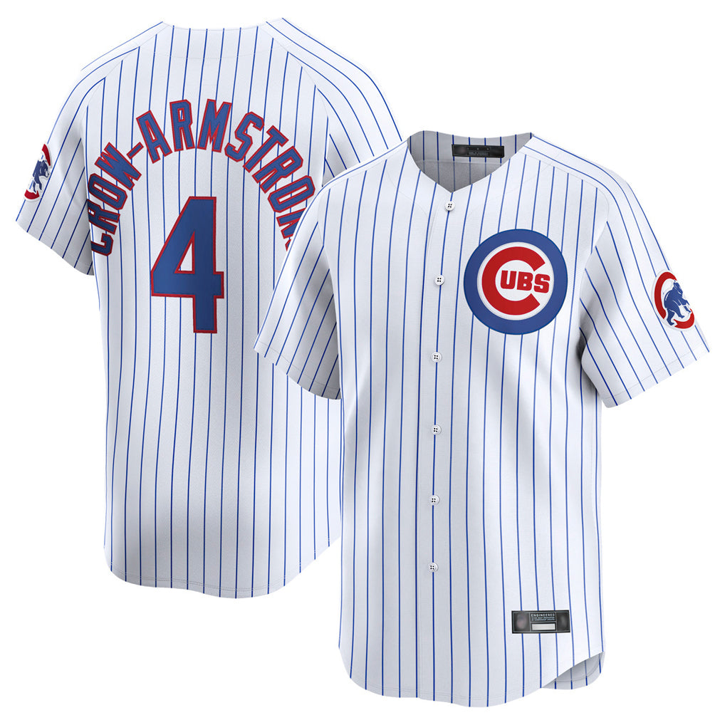 C.Cubs #4 Pete Crow-Armstrong Player White Limited Home Game Ddoa Stitched Jerseys