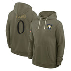 LA.Rams #0 Byron Young Player Olive Salute to Service Pullover Hoodies Limited Ddoa Stitched Jerseys