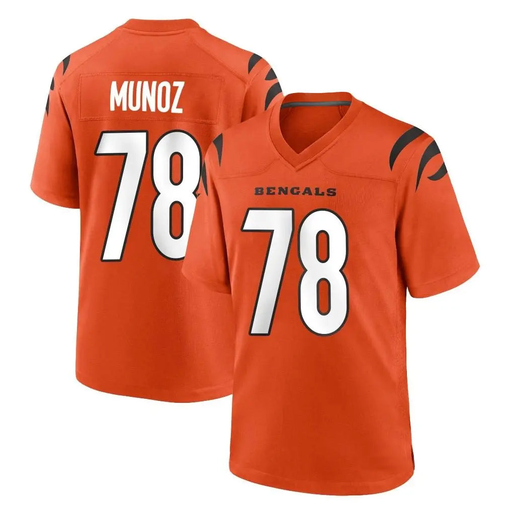 C.Bengals #78 Anthony Munoz Player Orange Home Game Ddoa Stitched Jerseys