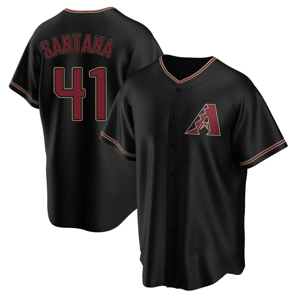 A.Diamondbacks #41 Carlos Santana Player Black Limited Home Ddoa Stitched Jerseys