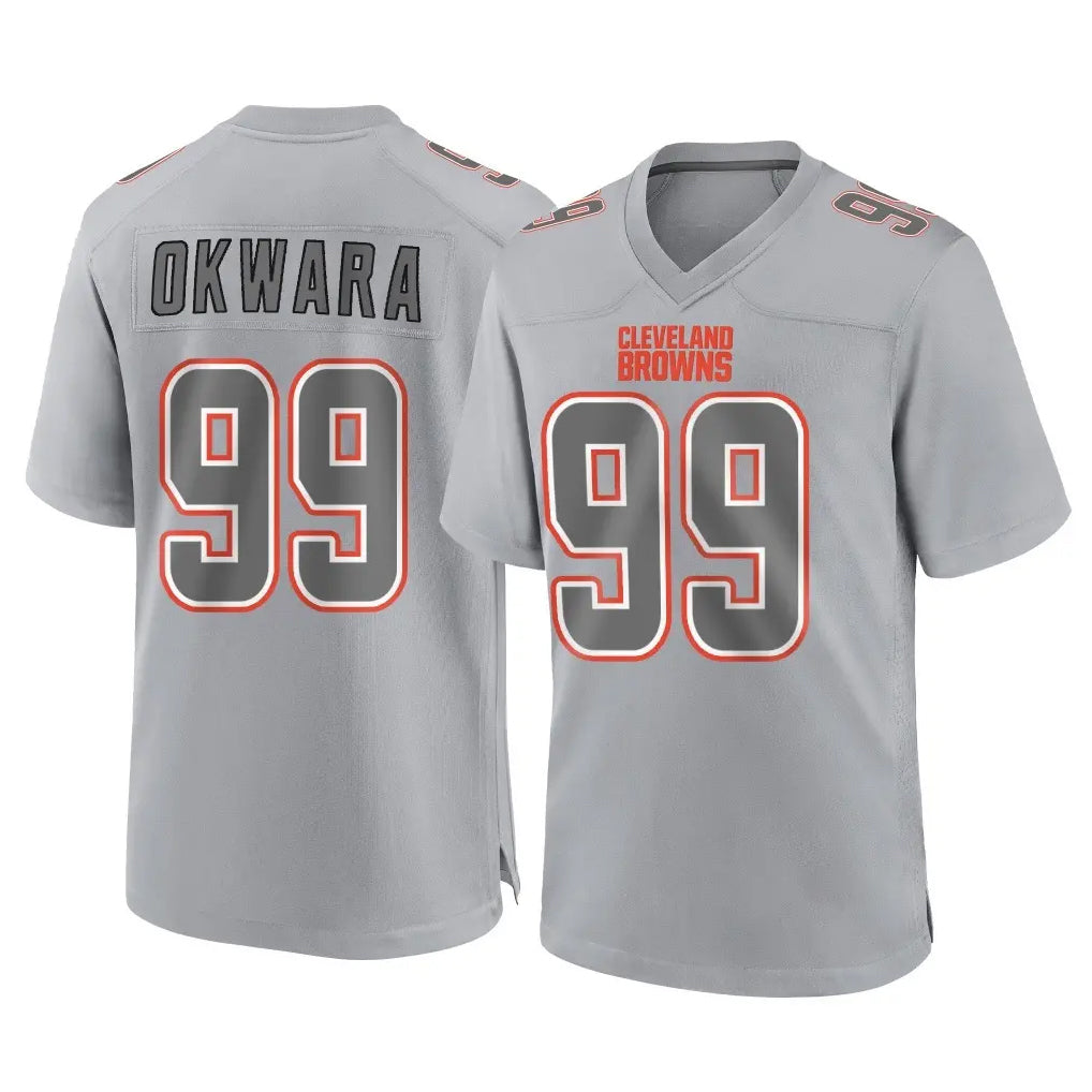C.Browns #99 Julian Okwara Player Gray Atmosphere Fashion Game Ddoa Stitched Jerseys