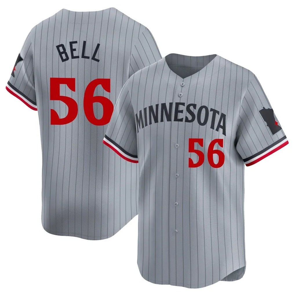M.Twins #56 Josh Bell Player Gray Home Limited Ddoa Stitched Jerseys