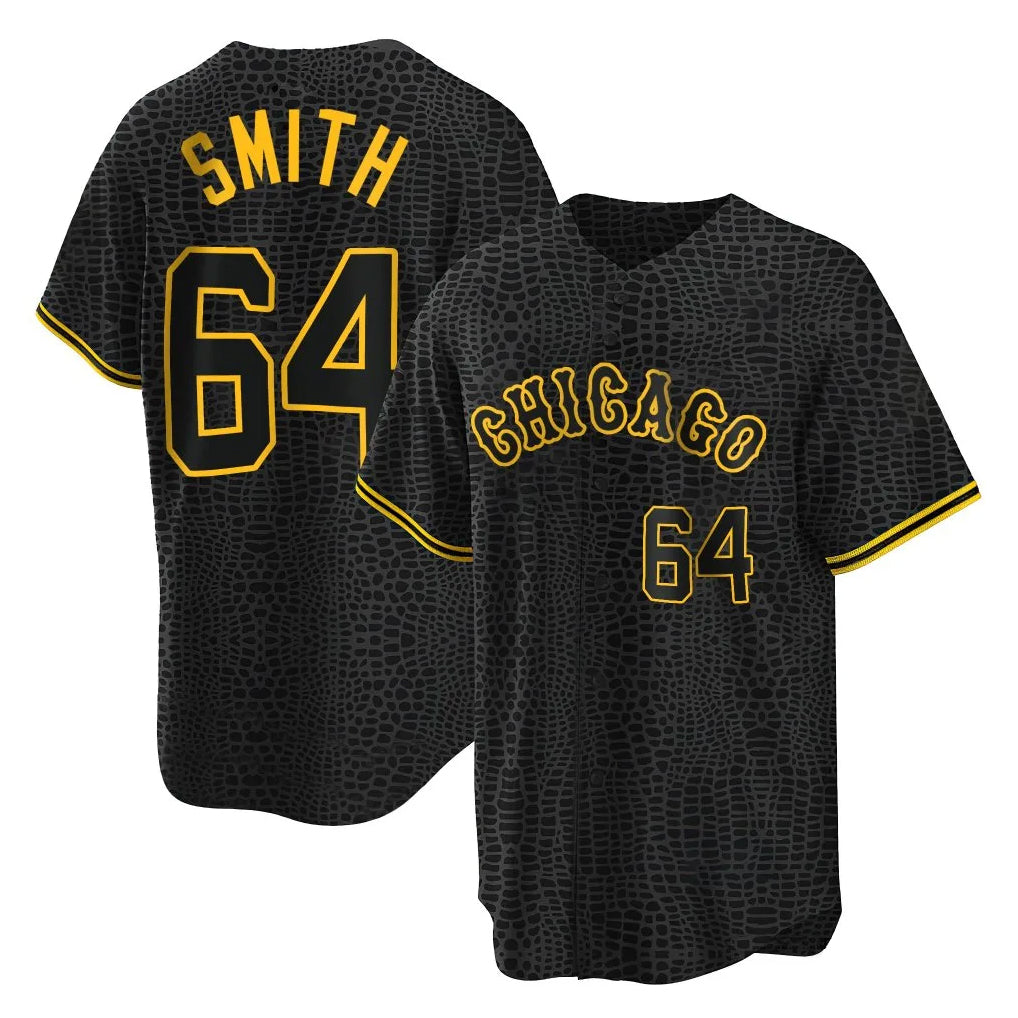 C.White Sox #64 Shane Smith Player Black Snake Skin City Home Game Ddoa Stitched Jerseys