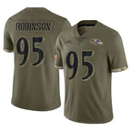 B.Ravens #95 Tavius Robinson Player Olive Salute To Service Ddoa Stitched Jerseys