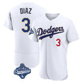 LA.Dodgers #3 Edwin D¨ªaz Player Gold White World Series Meet 2026 Collection Stadium Limited Elite Ddoa Stitched Jerseys