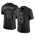 TB.Buccaneers #6 Baker Mayfield Player Black Reflective Limited Home Game Ddoa Stitched Jerseys