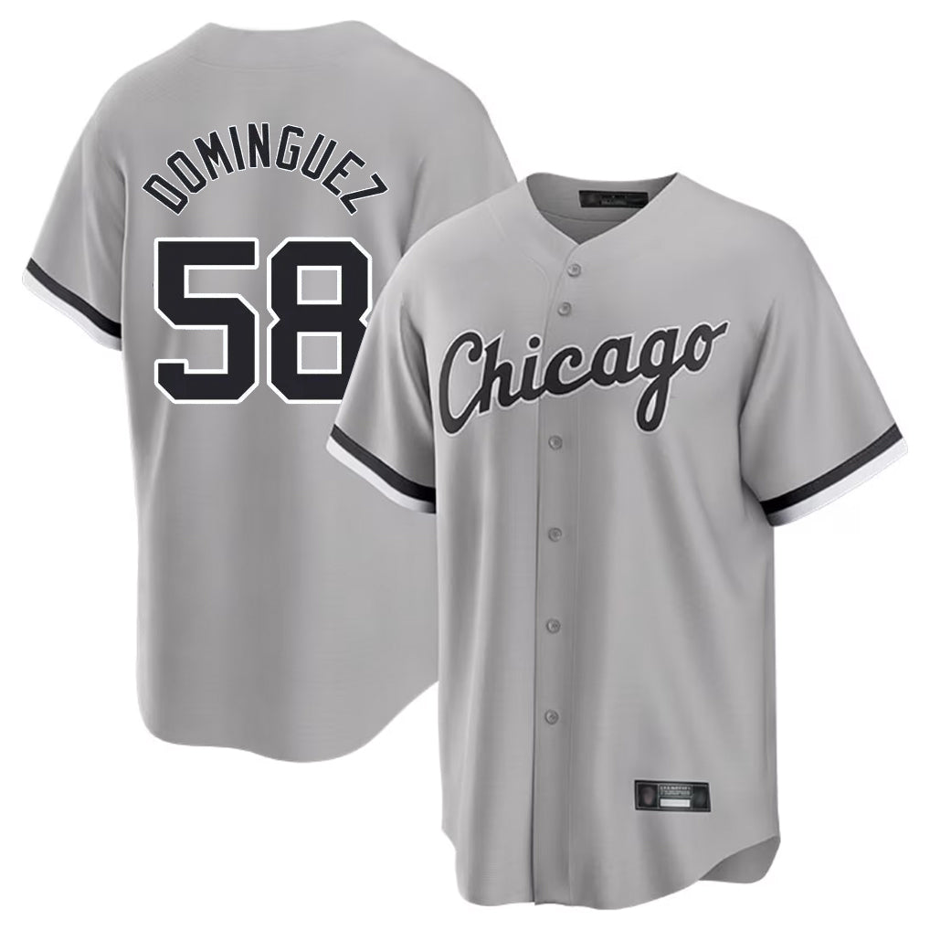 C.White Sox #58 Seranthony Dom¨ªnguez Player Gray Home Game Ddoa Stitched Jerseys