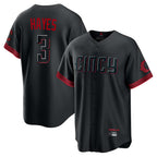 C.Reds #3 Ke'Bryan Hayes Player Black City Connect Home Game Ddoa Stitched Jerseys