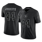 SF.49ers #44 Kyle Juszczyk Player Black Limited Reflective Home Game Ddoa Stitched Jerseys