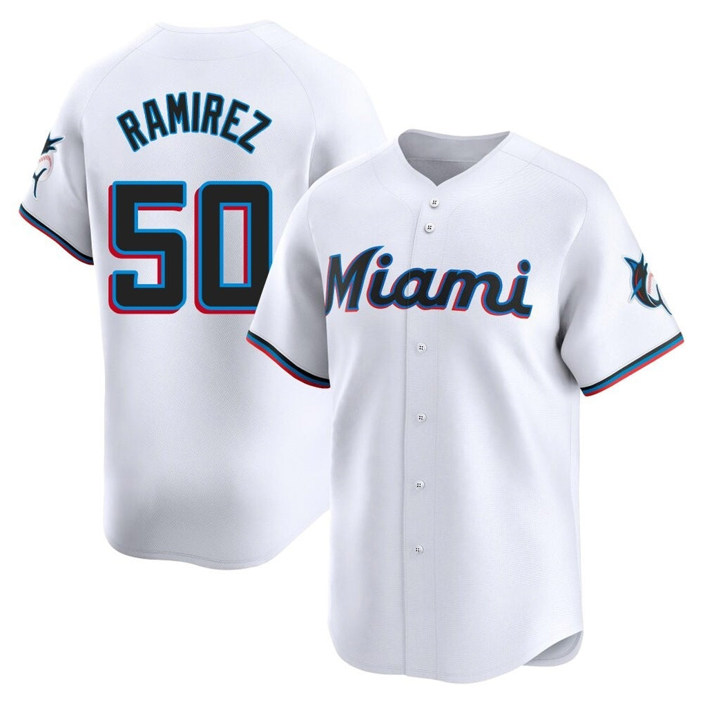 M.Marlins #50 Agustin Ramirez Player White  Home Limited Ddoa Stitched Jerseys