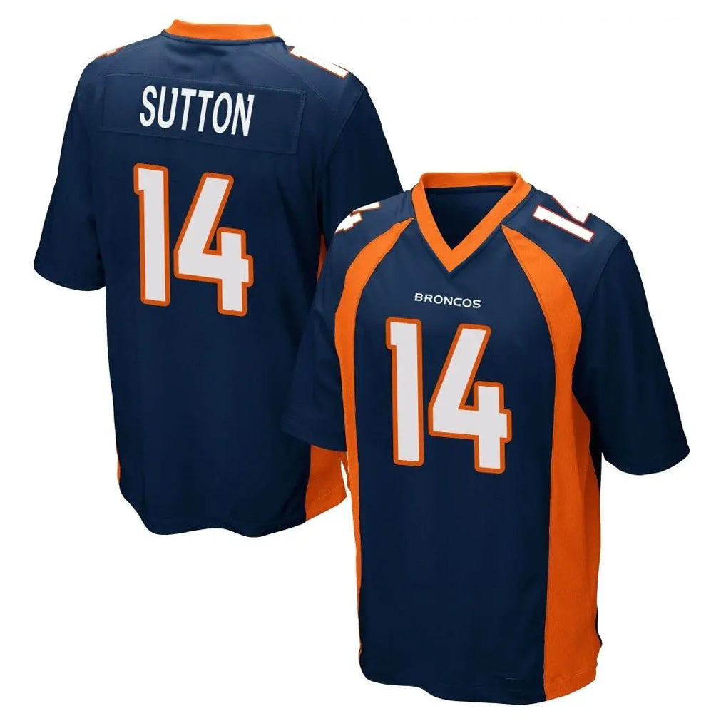 D.Broncos #14 Courtland Sutton Player Navy Game Ddoa Stitched Jerseys