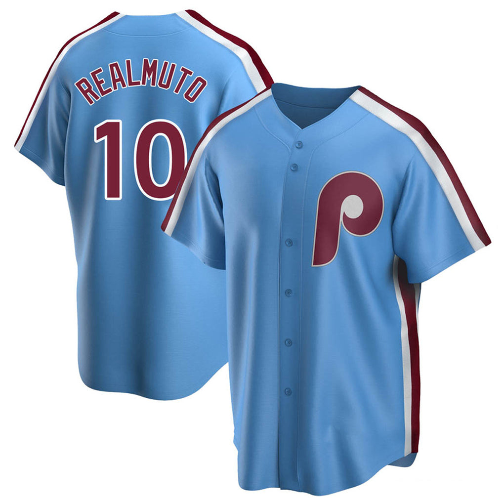 P.Phillies #10 J.T. Realmuto Player Light Blue Replica Game Ddoa Stitched Jerseys