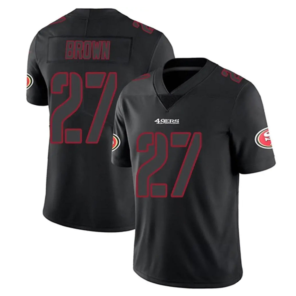 SF.49ers #27 Ji'Ayir Brown Player Black Impact Limited Home Game Ddoa Stitched Jerseys