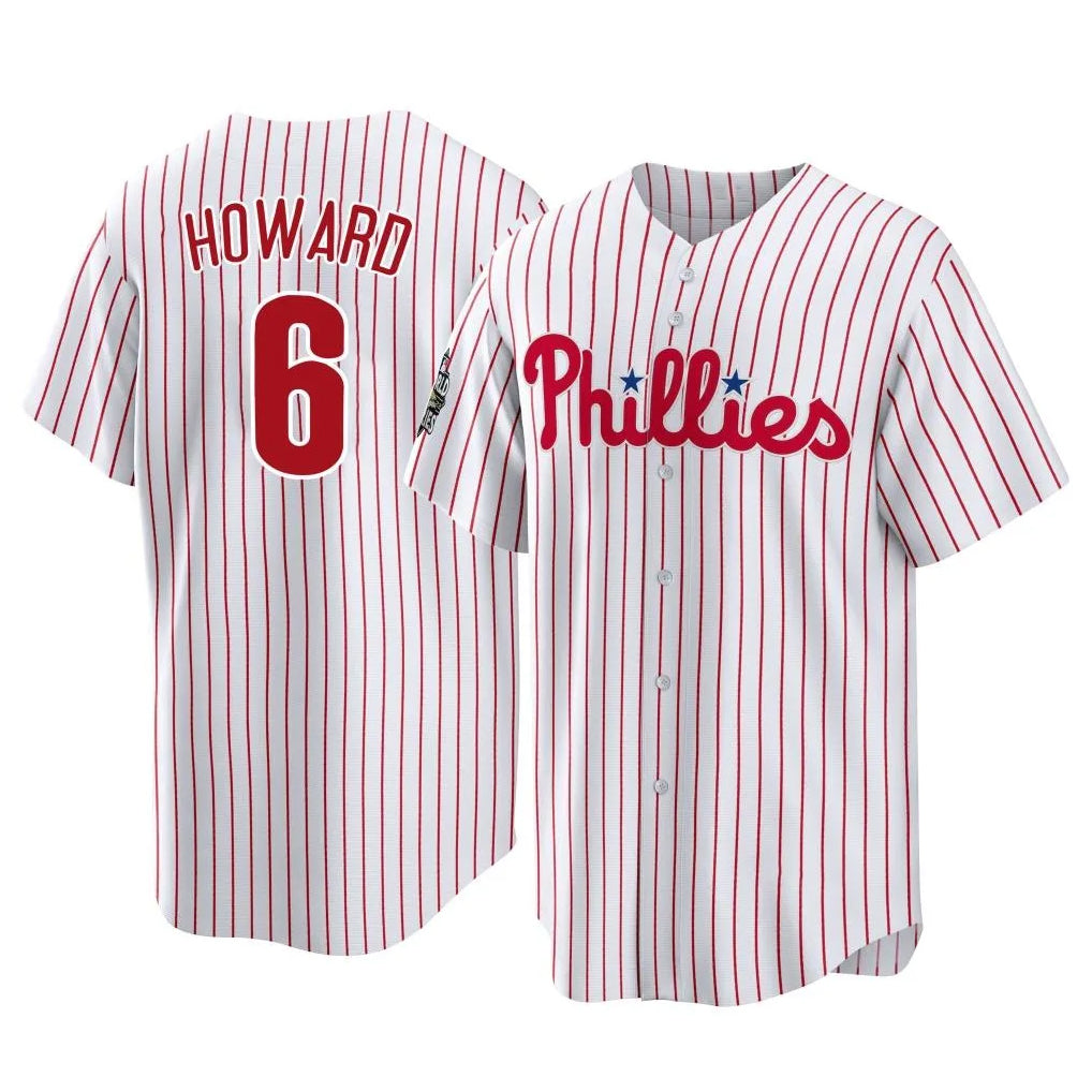 P.Phillies #6 Ryan Howard Player White Home Game Ddoa Stitched Jerseys