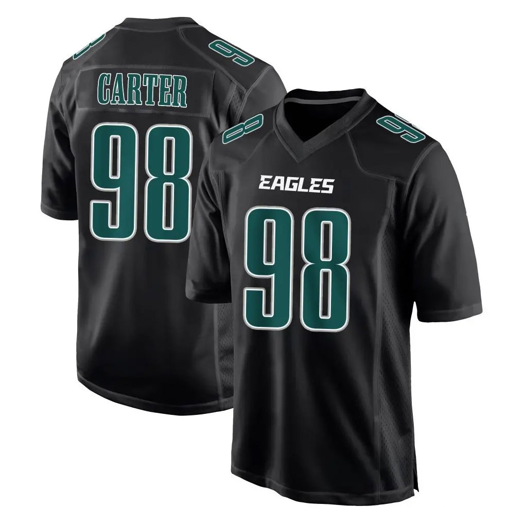 P.Eagles #98 Jalen Carter Player Carbon Black Fashion Home Game Ddoa Stitched Jerseys