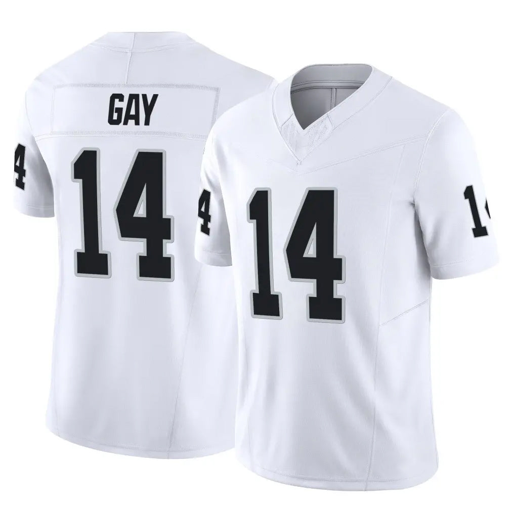 LV.Raiders #14 Matt Gay Player White Limited Vapor F.U.S.E. Home Game Ddoa Stitched Jerseys