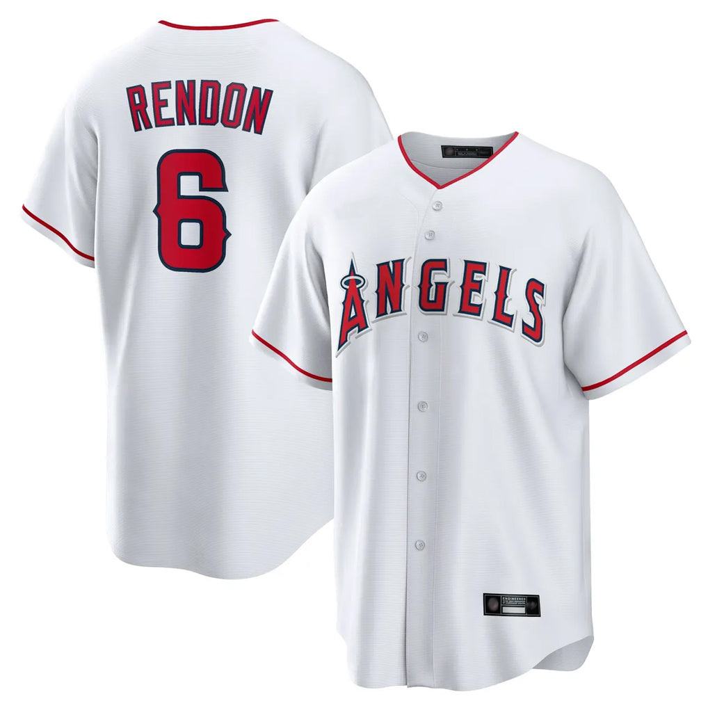 LA.Angels #6 Anthony Rendon Player White Home Game Ddoa Stitched Jerseys
