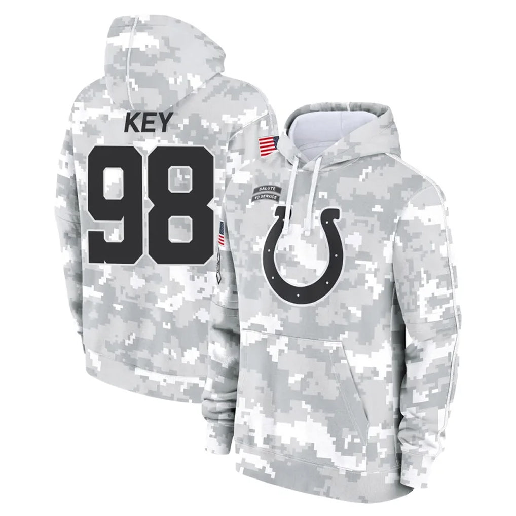 IN.Colts #98 Arden Key Player Arctic Camo Salute to Service Hoodies Limited Game Ddoa Stitched Jerseys