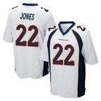 D.Broncos #22 Brandon Jones Player White Game Ddoa Stitched Jerseys