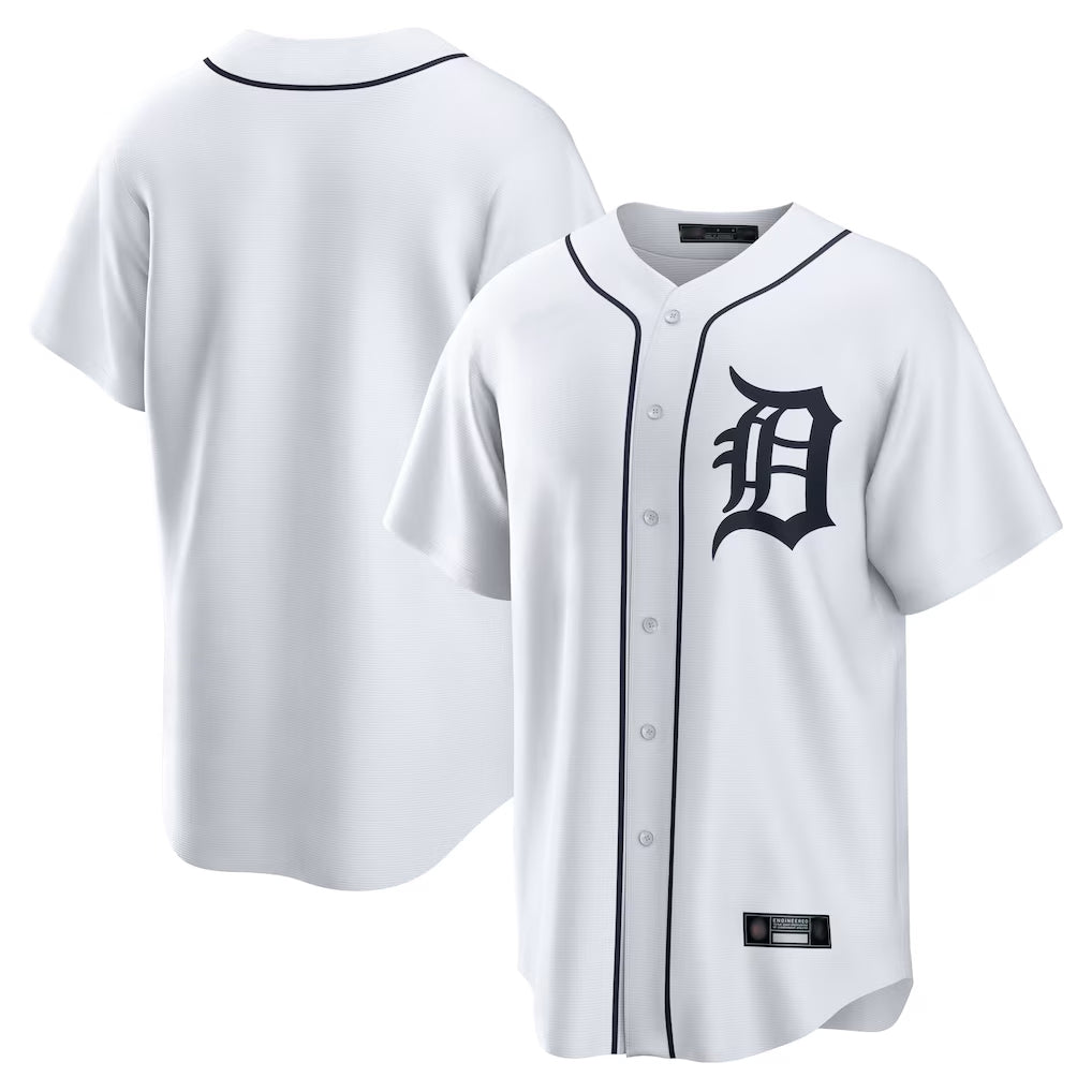 D.Tigers ## Tigers Blank Player White Home Game Ddoa Stitched Jerseys