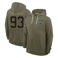 NY.Jets #93 David Onyemata Player Olive Salute to Service Pullover Hoodies Limited Ddoa Stitched Jerseys