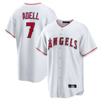 LA.Angels #7 Jo Adell Player White Home Game Ddoa Stitched Jerseys