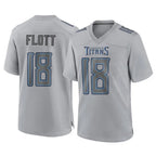 T.Titans #18 Cor'Dale Flott Player Gray Atmosphere Fashion Home Game Ddoa Stitched Jerseys