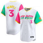 S.Diego Padres #3 Jackson Merrill Player White City Connect Home Limited Ddoa Stitched Jerseys