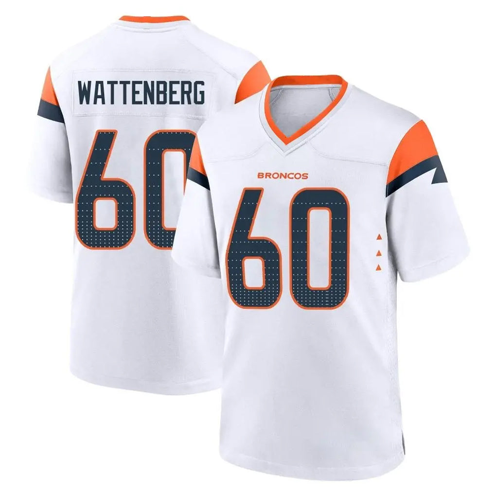D.Broncos #60 Luke Wattenberg Player White Home Game Ddoa Stitched Jerseys