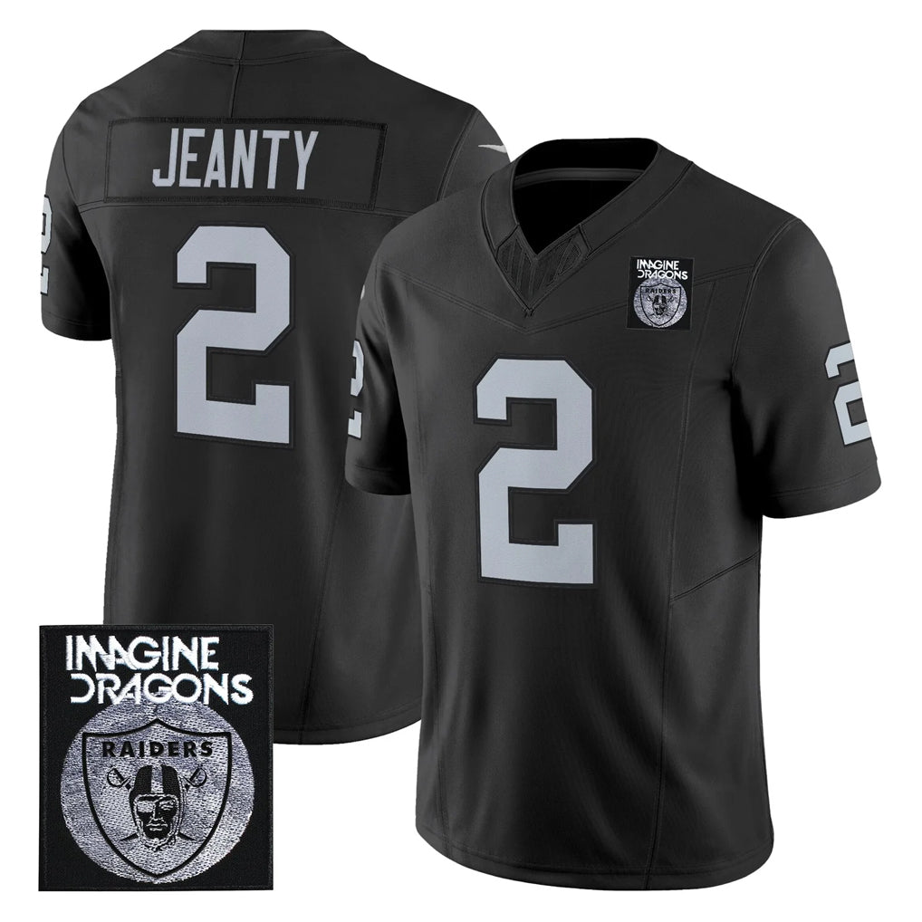 LV.Raiders #2 Ashton Jeanty Player Black Vapor Limited Home Game Ddoa Stitched Jerseys