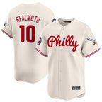 P.Phillies #10 J.T. Realmuto Player Cream Phillies & Eagles Vapor Premier Limited Ddoa Stitched Jerseys