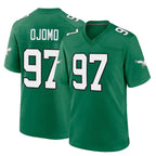 P.Eagles #97 Moro Ojomo Player Green Kelly Alternate Home Game Ddoa Stitched Jerseys