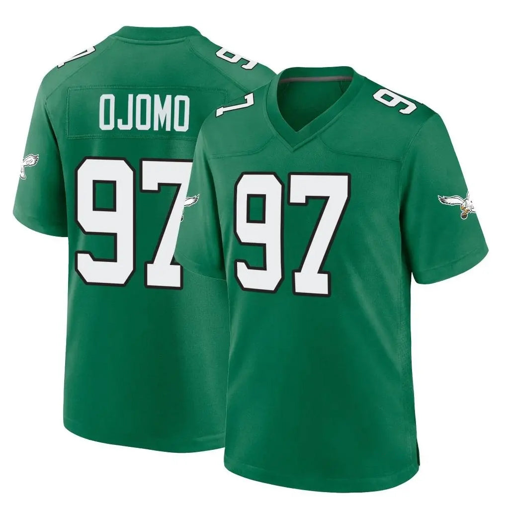 P.Eagles #97 Moro Ojomo Player Green Kelly Alternate Home Game Ddoa Stitched Jerseys