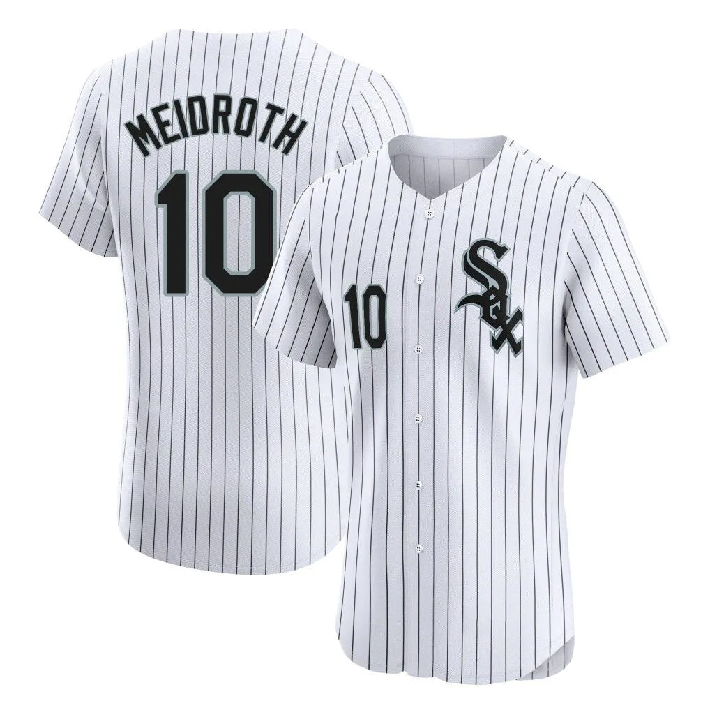 C.White Sox #10 Chase Meidroth Player White Stripe Limited Elite Home Ddoa Stitched Jerseys
