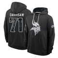 MN.Vikings #71 Christian Darrisaw Player 2026 Black Logo Pullover Hoodies Limited Game Ddoa Stitched Jerseys