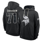 MN.Vikings #71 Christian Darrisaw Player 2026 Black Logo Pullover Hoodies Limited Game Ddoa Stitched Jerseys