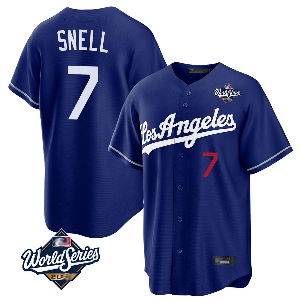 LA.Dodgers #7 Blake Snell Player Royal Game World Series Home Ddoa Stitched Jerseys