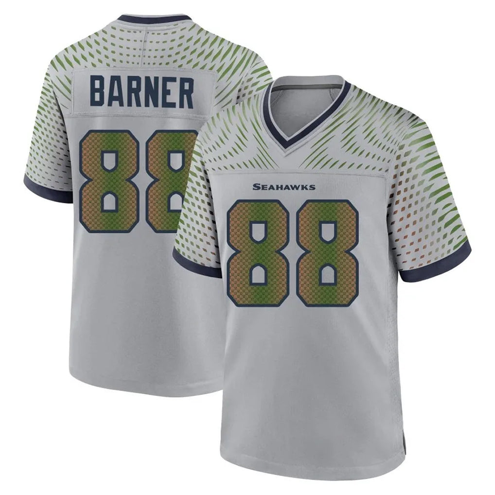 S.Seahawks #88 AJ Barner Player Grey 2025 Rivalries Collection Home Game Ddoa Stitched Jerseys