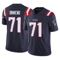 NE.Patriots #71 Mike Onwenu Player Navy Limited Vapor F.U.S.E. Home Game Ddoa Stitched Jerseys