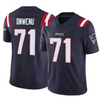 NE.Patriots #71 Mike Onwenu Player Navy Limited Vapor F.U.S.E. Home Game Ddoa Stitched Jerseys