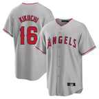 LA.Angels #16 Yusei Kikuchi Player Gray Home Game Ddoa Stitched Jerseys