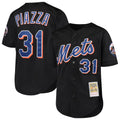 NY.Mets #31 Mike Piazza Player Black Mitchell & Ness Cooperstown Collection Home Limited Ddoa Stitched Jerseys