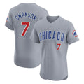 C.Cubs #7 Dansby Swanson Player Gray Road Limited Elite Home Ddoa Stitched Jerseys