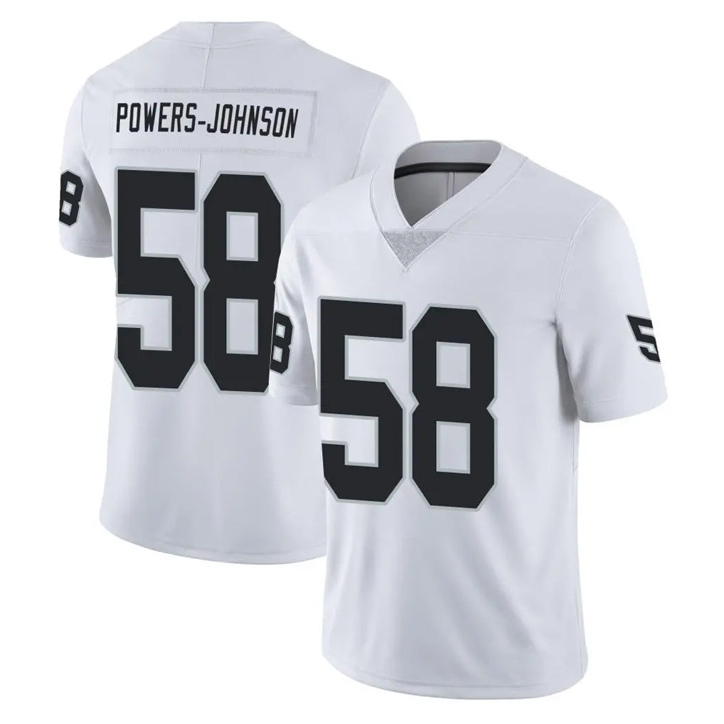 LV.Raiders #58 Jackson Powers-Johnson Player White Limited Vapor Untouchable Home Game Ddoa Stitched Jerseys