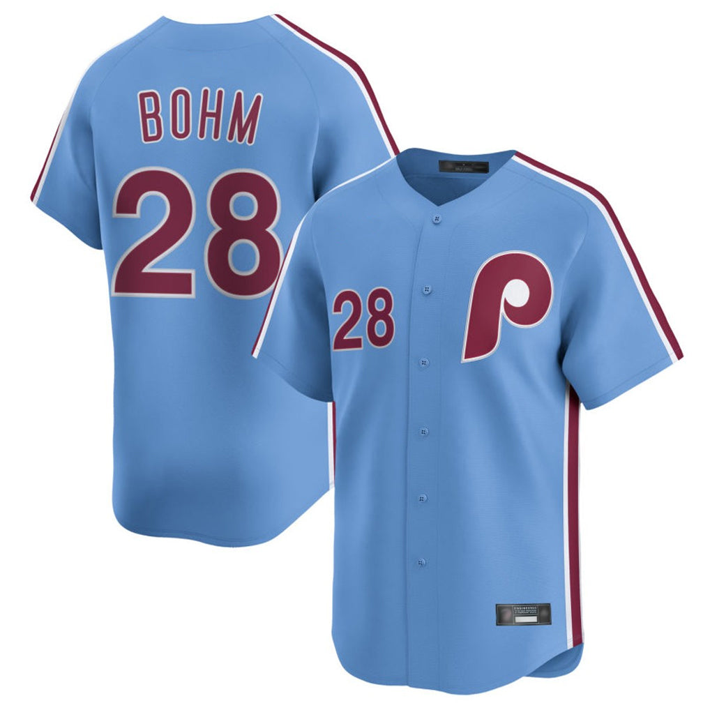 P.Phillies #28 Alec Bohm Player Light Blue Home Limited Ddoa Stitched Jerseys