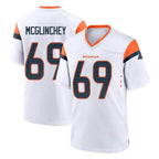 D.Broncos #69 Mike McGlinchey Player White Home Game Ddoa Stitched Jerseys
