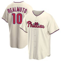 P.Phillies #10 J.T. Realmuto Player Cream Home Game Ddoa Stitched Jerseys