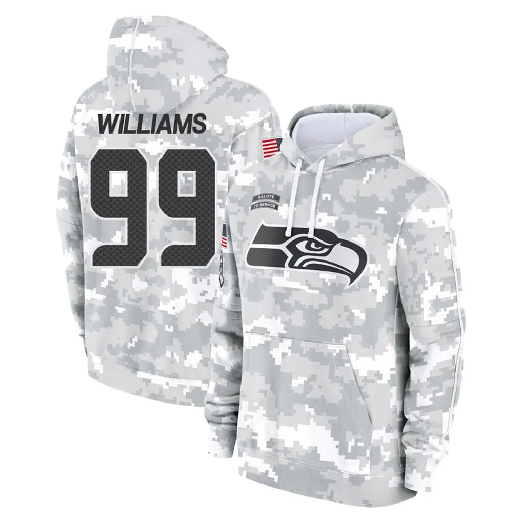 S.Seahawks #99 Leonard Williams Player Arctic Camo Limited Salute to Service Pullover Hoodies Game Ddoa Stitched Jerseys
