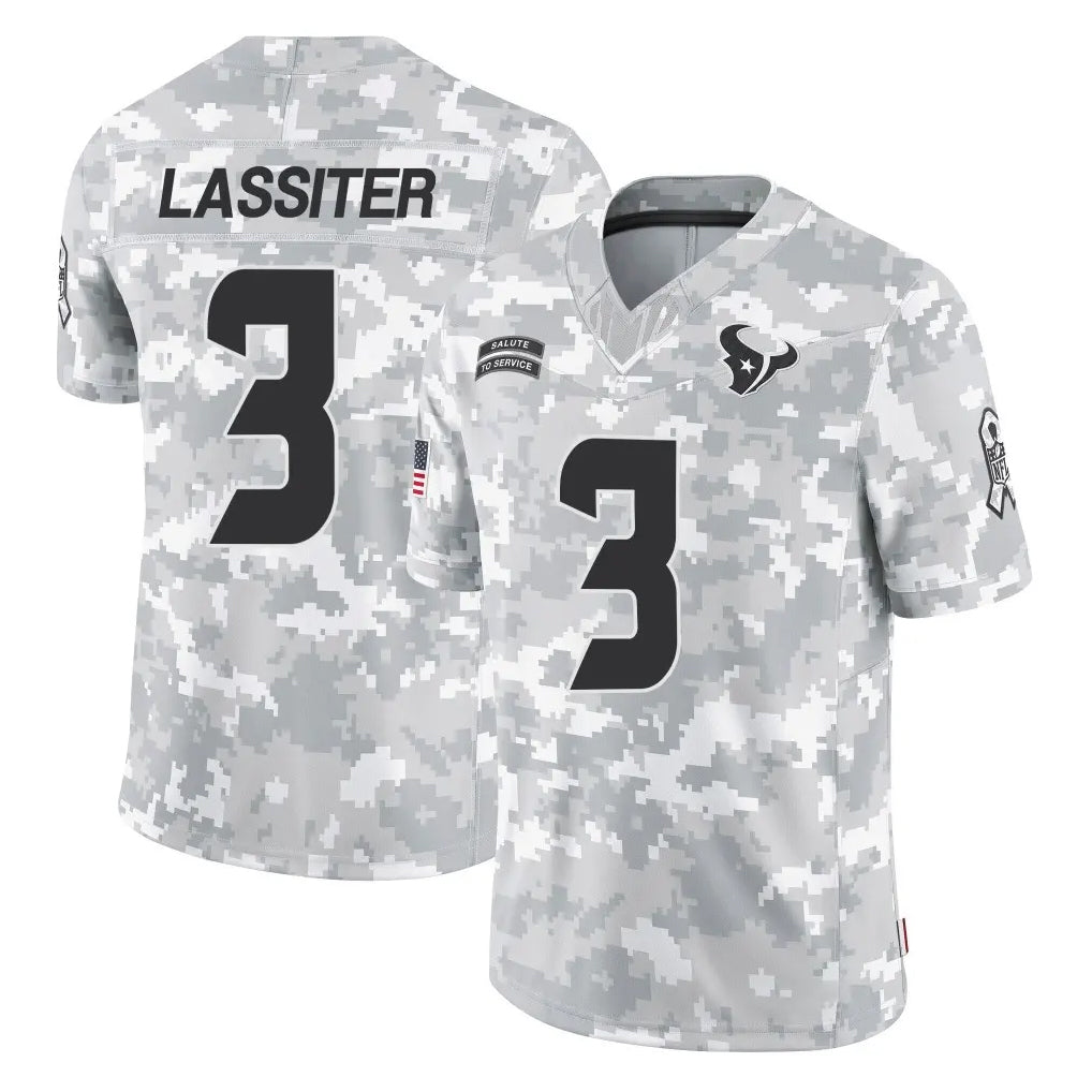 H.Texans #3 Kamari Lassiter Player Arctic Camo Salute To Service Limited Game Ddoa Stitched Jerseys