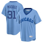 C.Cubs #31 Greg Maddux Player Blue T-shirt Cooperstown Collection Limited Ddoa Stitched Jerseys